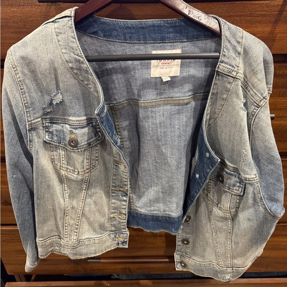 Torrid Light Blue Distressed Jean Jacket - Picture 1 of 3